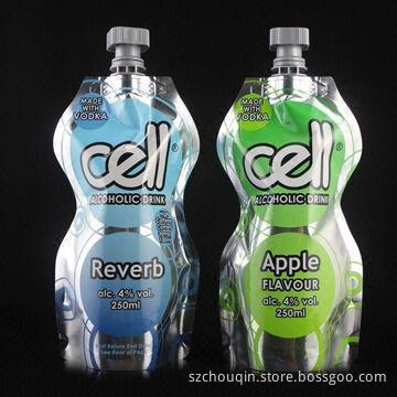 Special Shape Spout Pouches for Juice and Milk, Stand Up and Side Gusset, Colorful Printing